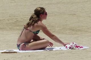 Virgin beach nipple glide